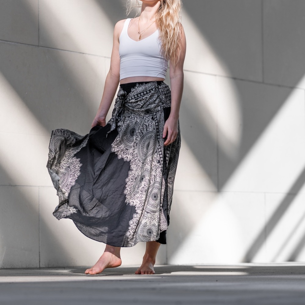 Black Boho Maxi Skirt